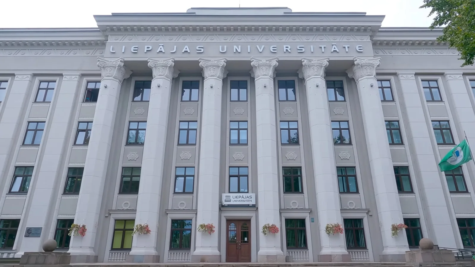 RTU Liepāja Academy main building with Liepājas Universitāte lettering